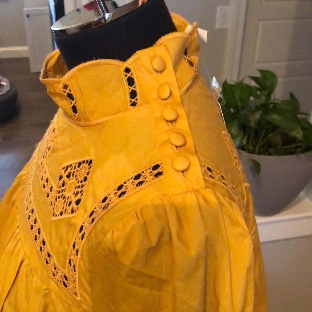 Free people mustard blouse - Picture 3 of 8